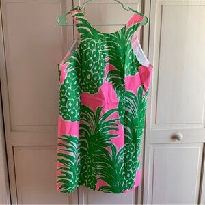 Lilly Pulitzer Pink Pout Flamenco Pineapple Sundress, Size 14